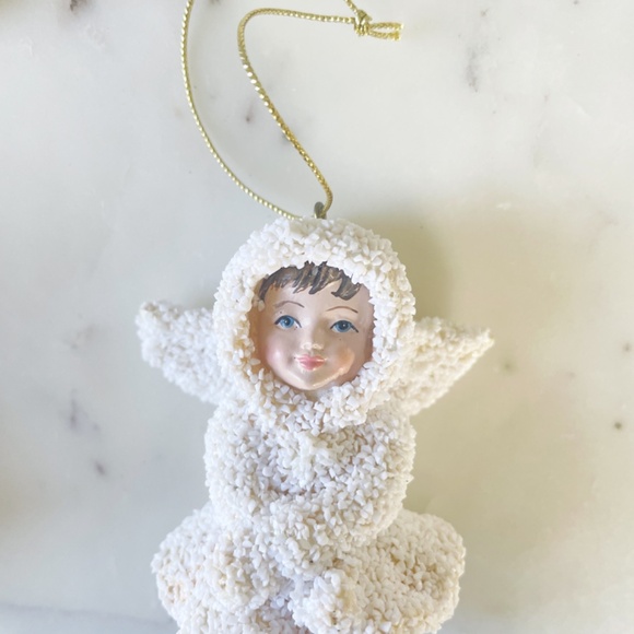 Christmas Angel Ornaments, Set of 2, Child Angels with Bell - Picture 4 of 12